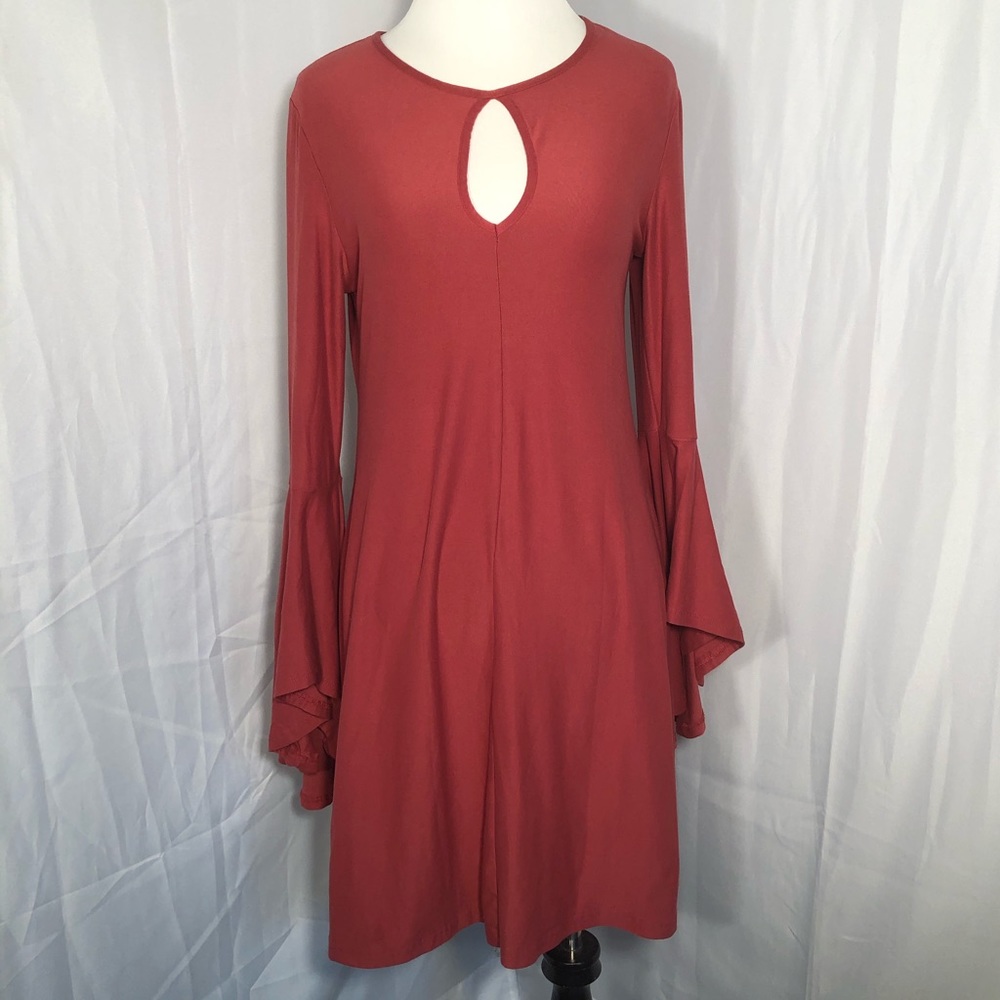 Planet Gold Rose Pink Long Sleeve Dress Medium